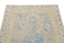 Surface texture of New Organic rug with natural Wool and intricate pattern