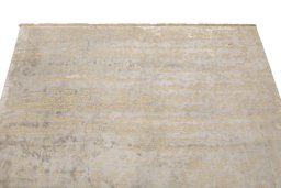Surface texture of New Organic rug with natural Wool and intricate pattern