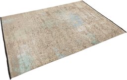 Corner detail of New Organic rug showing border pattern and Wool pile