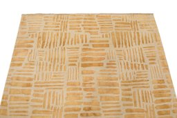 Surface texture of New Organic rug with natural Wool and intricate pattern