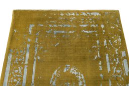 Surface texture of New Organic rug with natural Wool and intricate pattern