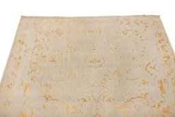 Surface texture of New Organic rug with natural Wool and intricate pattern