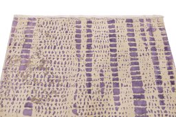 Surface texture of New Organic rug with natural Wool and intricate pattern