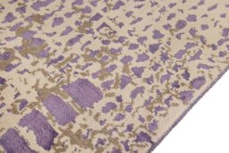 Close-up detail of New Organic rug from Turkey showing Wool weave