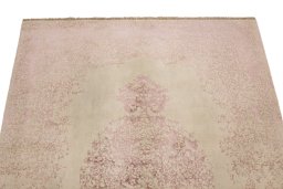 Surface texture of New Organic rug with natural Wool and intricate pattern