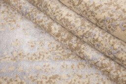 Corner detail of New Organic rug showing border pattern and Wool pile