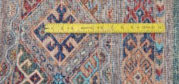 Full view of New Samarkand rug from Pakistan, 175 × 123 cm in Multi Color tones