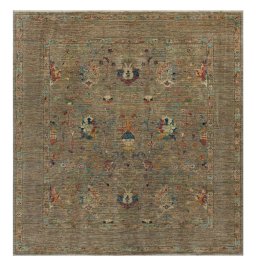 Full view of New Farahan rug from Pakistan, 163 × 152 cm in Beige tones