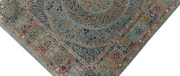 Backside of handmade New Haj-jalili rug showing knot structure and weave density