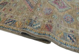 Close-up detail of New Kazak rug from Pakistan showing Wool weave