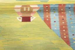 Full view of New Kilim Dastan rug from Turkey, 194 × 124 cm in Multi Color tones
