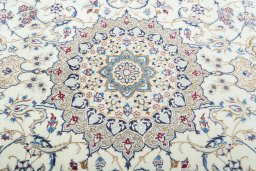 Central medallion detail of 2000s Nain rug from Iran / Persia