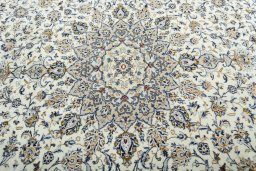 Central medallion detail of 2000s Kashan rug from Iran / Persia