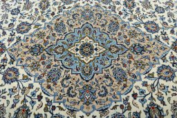 Central medallion detail of 2000s Kashan rug from Iran / Persia