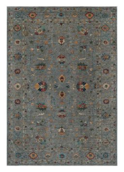 Full view of New Farahan rug from Pakistan, 299 × 207 cm in Gray tones