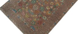 Backside of handmade New Farahan rug showing knot structure and weave density