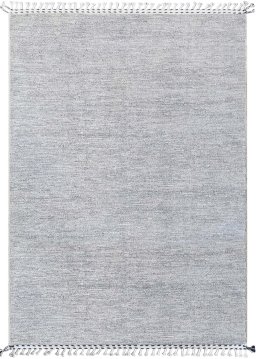 Full view of New Morocco rug from Pakistan, 238 × 168 cm in Gray tones