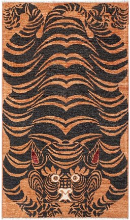 Full view of New Farahan rug from Pakistan, 188 × 112 cm in Yellow tones
