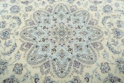 Central medallion detail of 2000s Nain rug from Iran / Persia