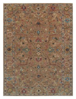 Full view of New Farahan rug from Pakistan, 198 × 150 cm in Yellow tones