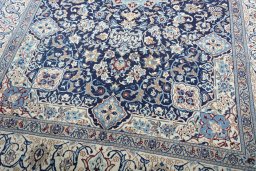 Close-up detail of 2000s Nain rug from Iran / Persia showing Wool weave