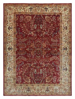 Full view of New Farahan rug from Pakistan, 236 × 174 cm in Red tones
