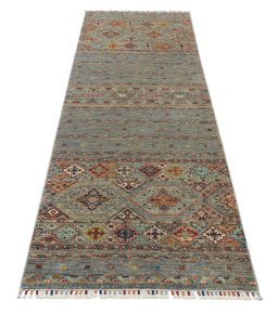 Surface texture of New Samarkand rug with natural Wool and intricate pattern