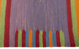 Close-up detail of New Kilim Sofre rug from Turkey showing Wool weave