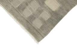 Backside of handmade New Kilim Gabbeh rug showing knot structure and weave density