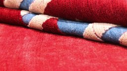 Close-up detail of New Kilim Gabbeh rug from Iran / Persia showing Wool weave