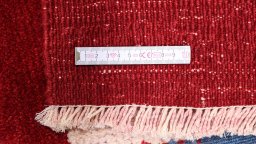 Full view of New Kilim Gabbeh rug from Iran / Persia, 170 × 127 cm in Red tones