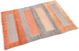 Corner detail of New Kilim Gabbeh rug showing border pattern and Wool pile