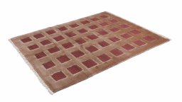 Corner detail of New Kilim Gabbeh rug showing border pattern and Wool pile