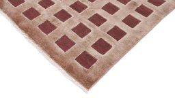 Backside of handmade New Kilim Gabbeh rug showing knot structure and weave density