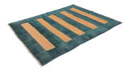 Close-up detail of New Kilim Gabbeh rug from Iran / Persia showing Wool weave