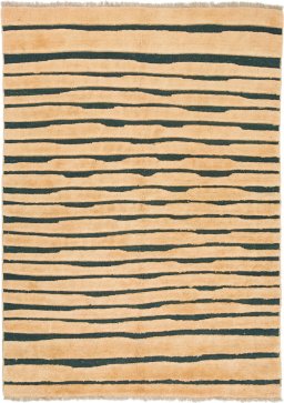 Full view of 1980s Kilim Gabbeh rug from Iran / Persia, 236 × 170 cm in Brown tones