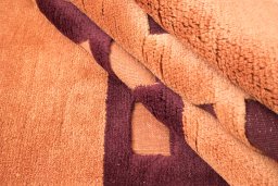 Full view of 1980s Kilim Gabbeh rug from Iran / Persia, 170 × 112 cm in Terracotta tones