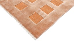 Backside of handmade New Kilim Gabbeh rug showing knot structure and weave density