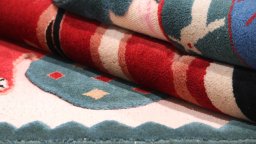 Close-up detail of New Kilim Gabbeh rug from Iran / Persia showing Wool weave