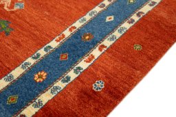 Central medallion detail of New Persian Gabbeh rug from Iran / Persia