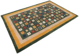 Surface texture of New Persian Gabbeh rug with natural Wool and intricate pattern