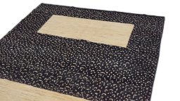 Surface texture of New Gabbeh Loribaft rug with natural Wool and intricate pattern