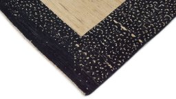 Backside of handmade New Gabbeh Loribaft rug showing knot structure and weave density