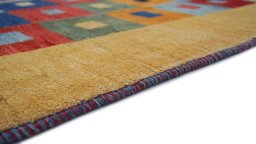 Central medallion detail of New Persian Gabbeh rug from Iran / Persia