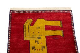 Surface texture of New Persian Gabbeh rug with natural Wool and intricate pattern