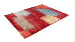 Close-up detail of New Gabbeh Loribaft rug from Afghanistan showing Wool weave