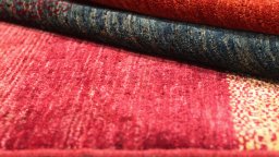 Close-up detail of New Gabbeh Loribaft rug from Afghanistan showing Wool weave