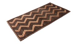 Close-up detail of New Persian Gabbeh rug from Iran / Persia showing Wool weave
