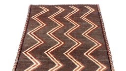 Surface texture of New Persian Gabbeh rug with natural Wool and intricate pattern