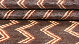 Close-up detail of New Persian Gabbeh rug from Iran / Persia showing Wool weave